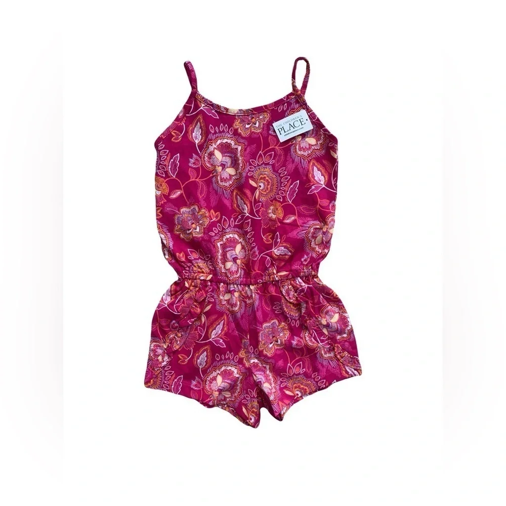 The Children's Place NWT Size 4T Pink Paisley Floral Shorts Romper